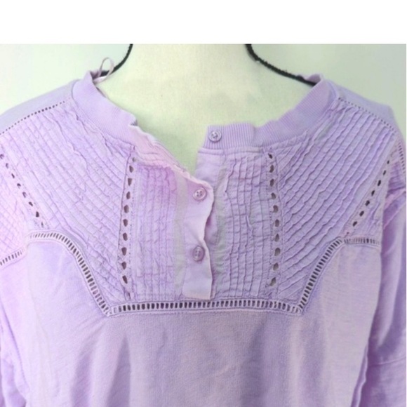 Anthropologie Pilcro Pintuck Sweatshirt Lavender XXS NWT J y2k streetwear - Picture 5 of 8